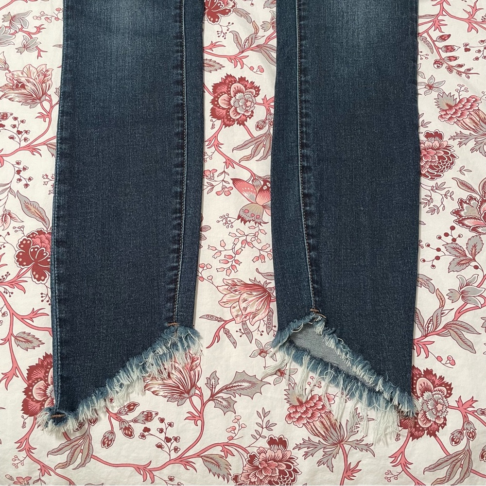 NWOT Articles of Society Suzy Dark Wash Fray Hem Ankle Crop Skinny Jeans Size 25 - Picture 5 of 9